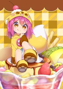 小柚子×甜点插画图片壁纸