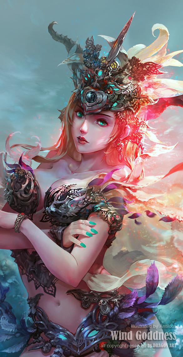 风之女神插画图片壁纸