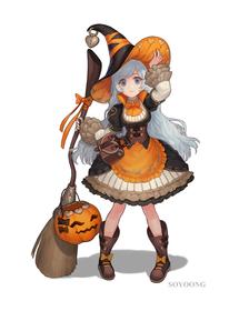 halloween witch插画图片壁纸