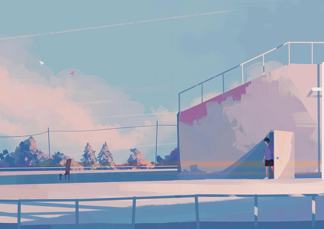 天台插画图片壁纸