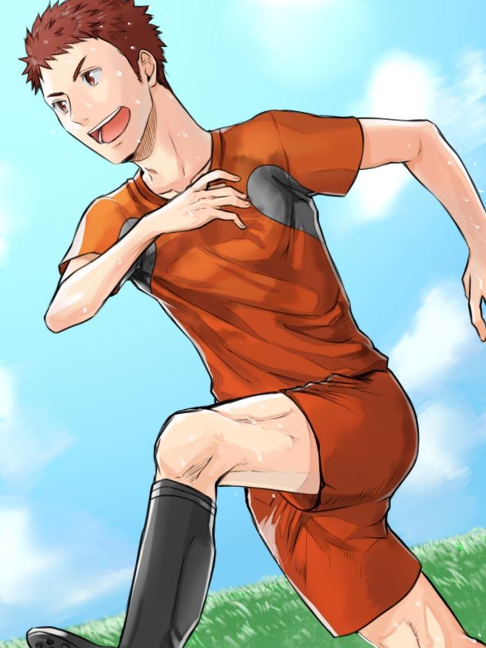 短发运动少年-足球部-插画图片壁纸