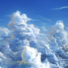 雲×3插画图片壁纸