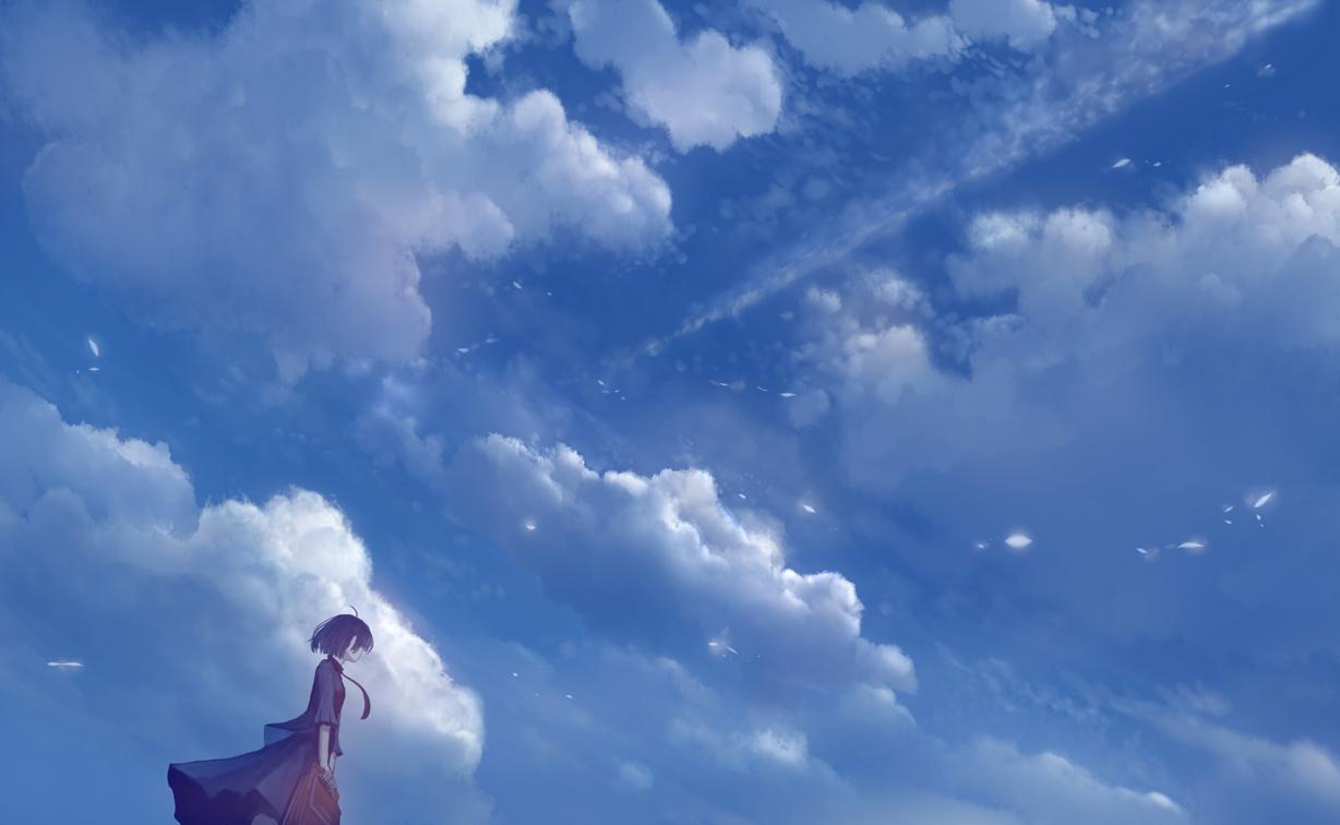 秋香的天空插画图片壁纸