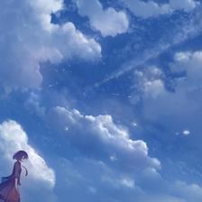 秋香的天空插画图片壁纸