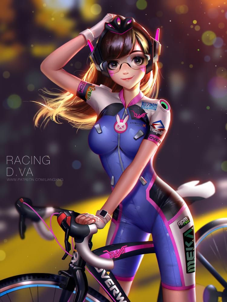 Racing D.Va.插画图片壁纸