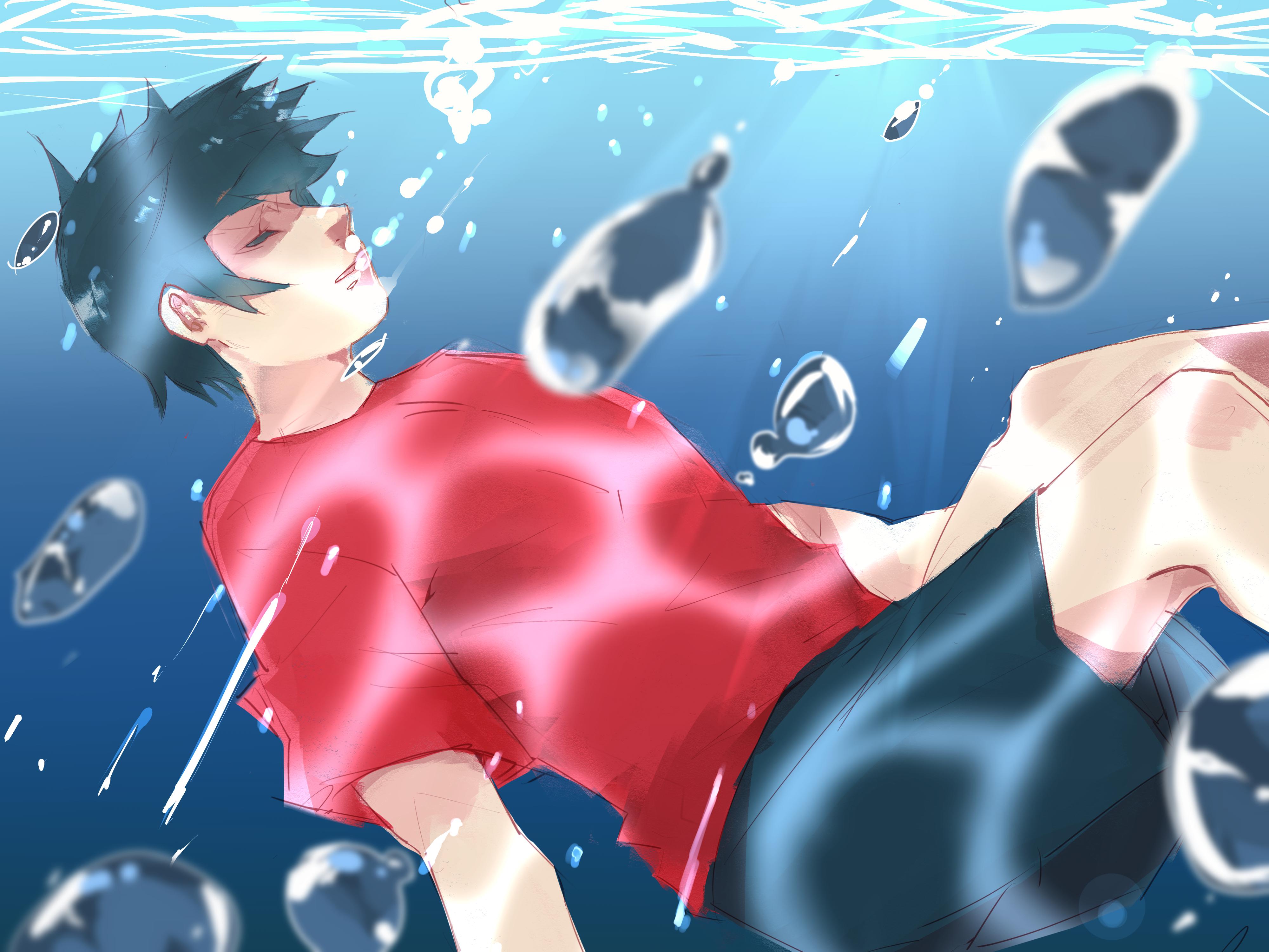 海底少年插画图片壁纸