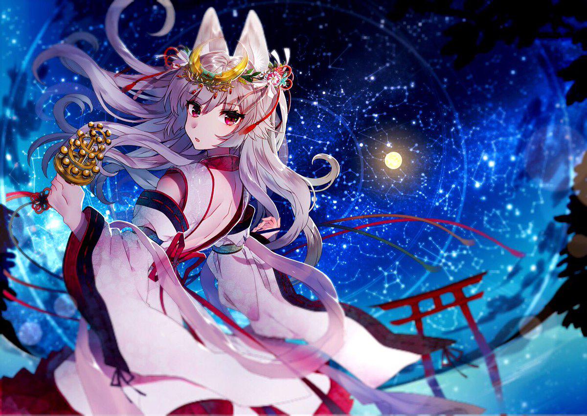 月读之狐大人插画图片壁纸