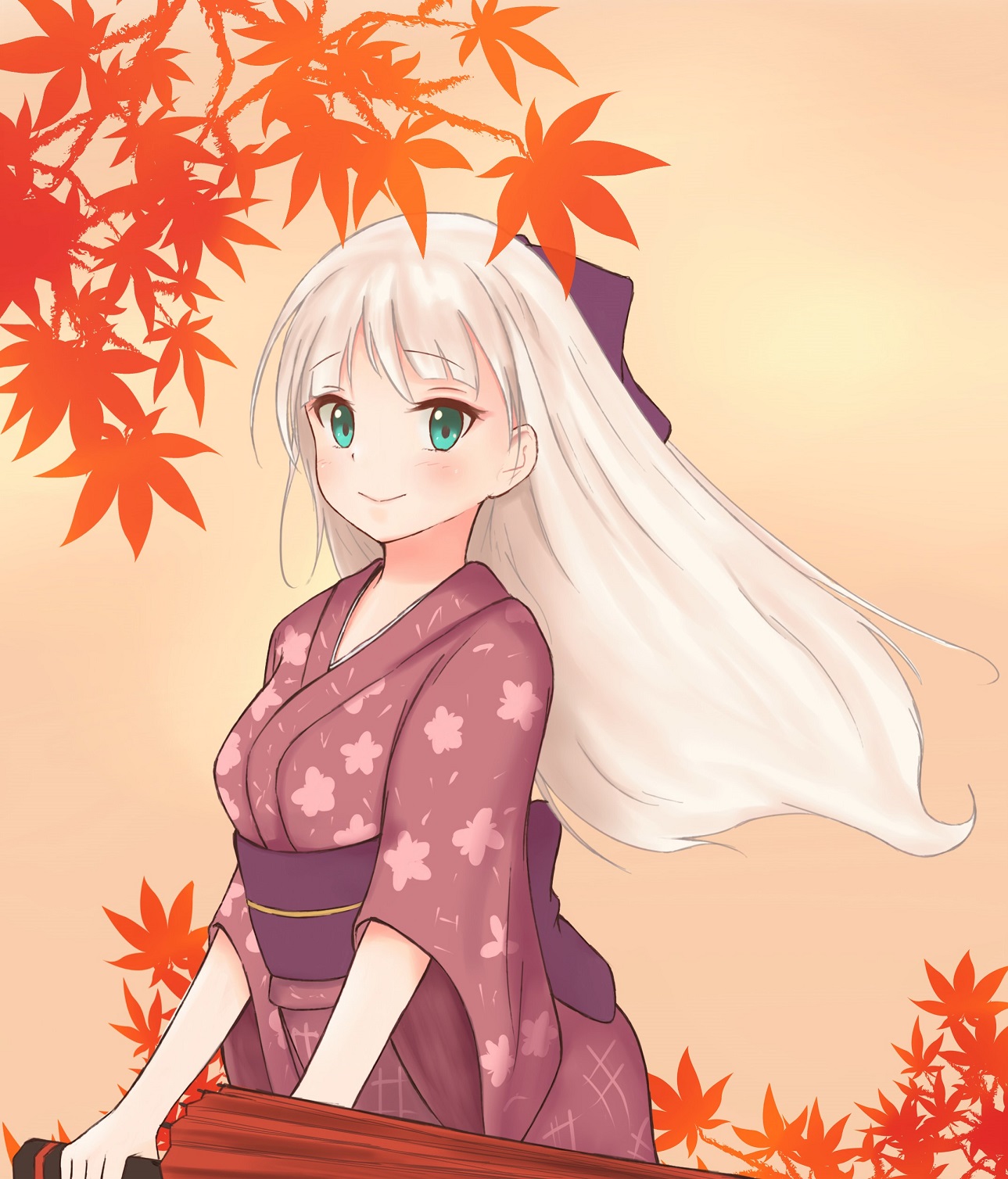 水面 花 月夜和蝴蝶 红叶 画师通