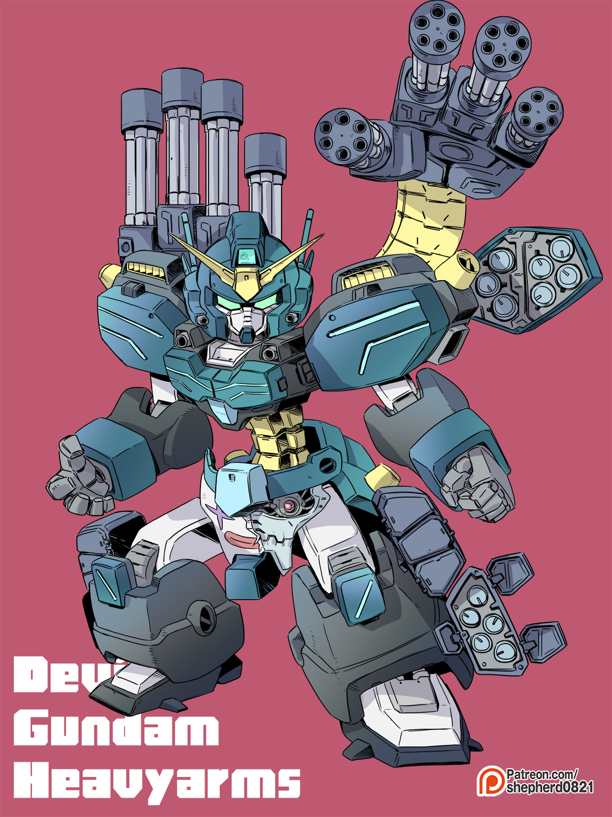 Devil Gundam Heavyarms插画图片壁纸