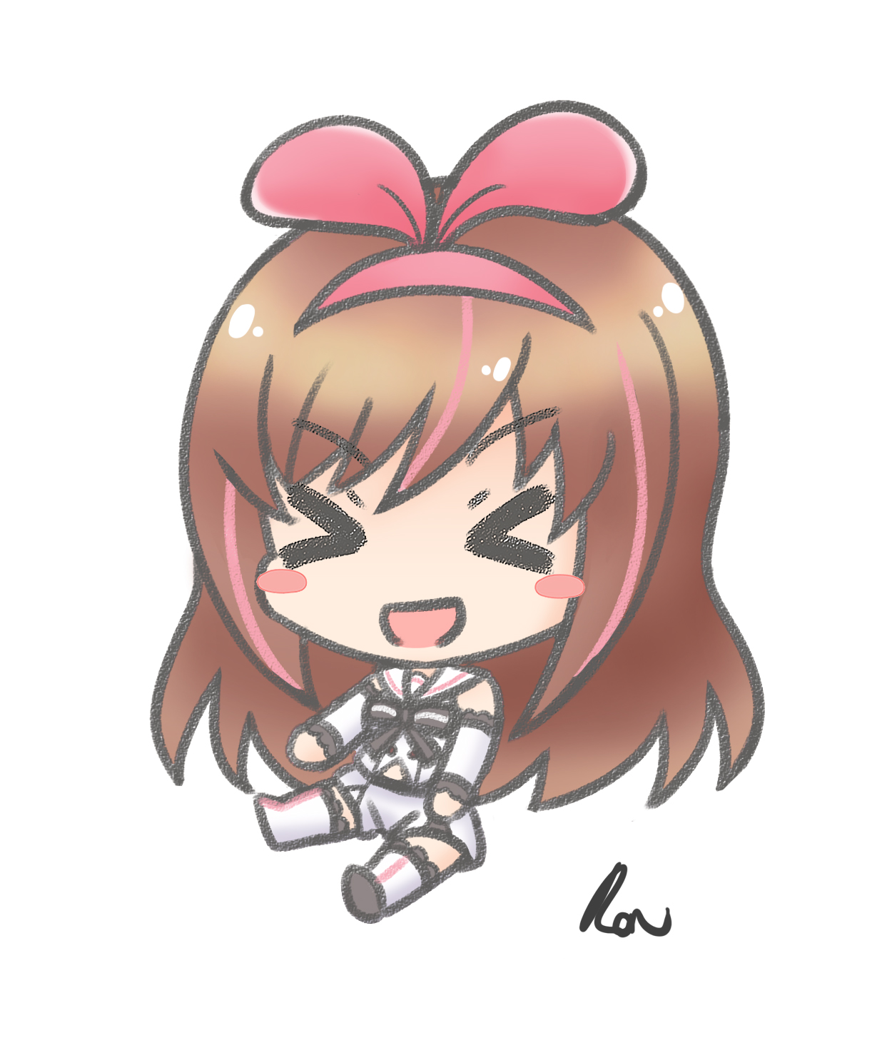 kizuna ai （>w<) Sit Ver插画图片壁纸