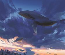Sky whales-风景背景