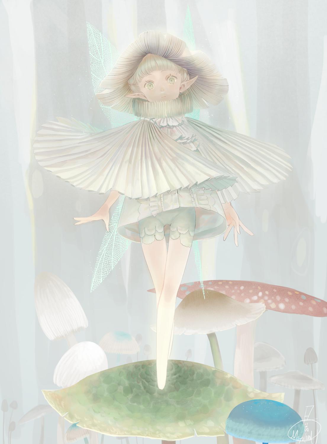 蘑菇妖精插画图片壁纸
