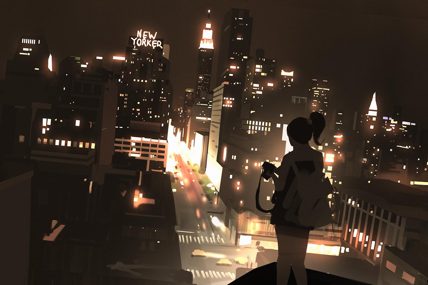 City lights-illustrationconcept