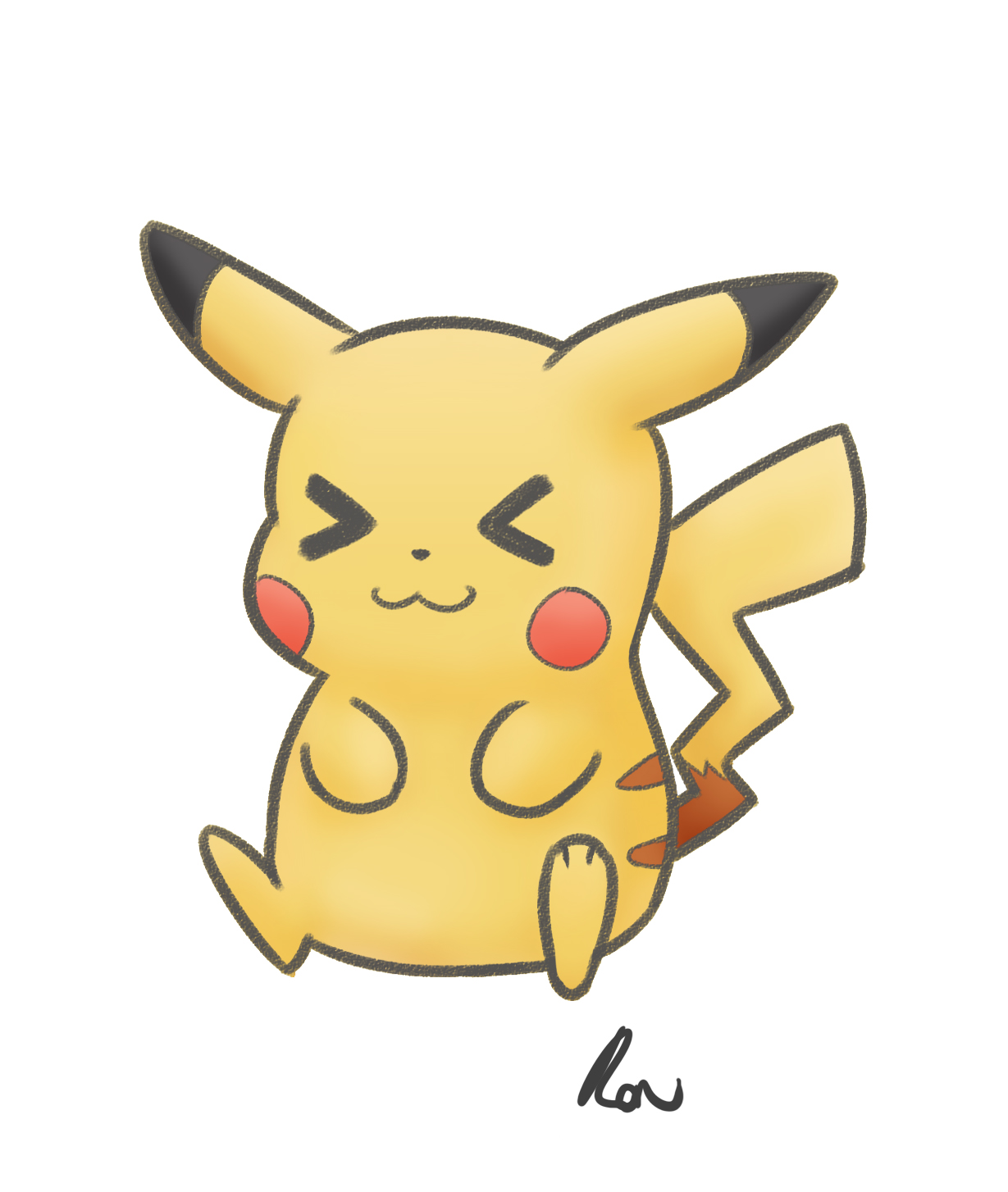 Pikachu (>w<) sit ver插画图片壁纸