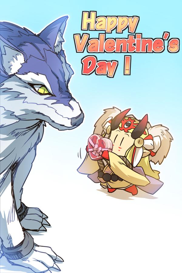Happy Valentine's Day!　茨木童子插画图片壁纸