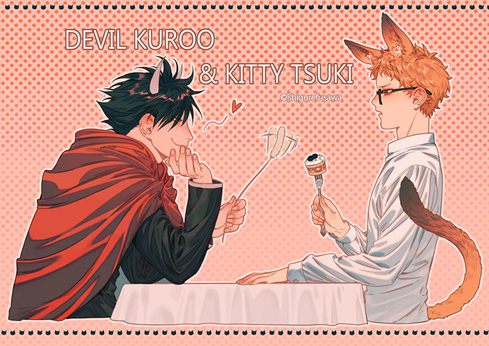 devil Kuroo & kitty Tsuki插画图片壁纸