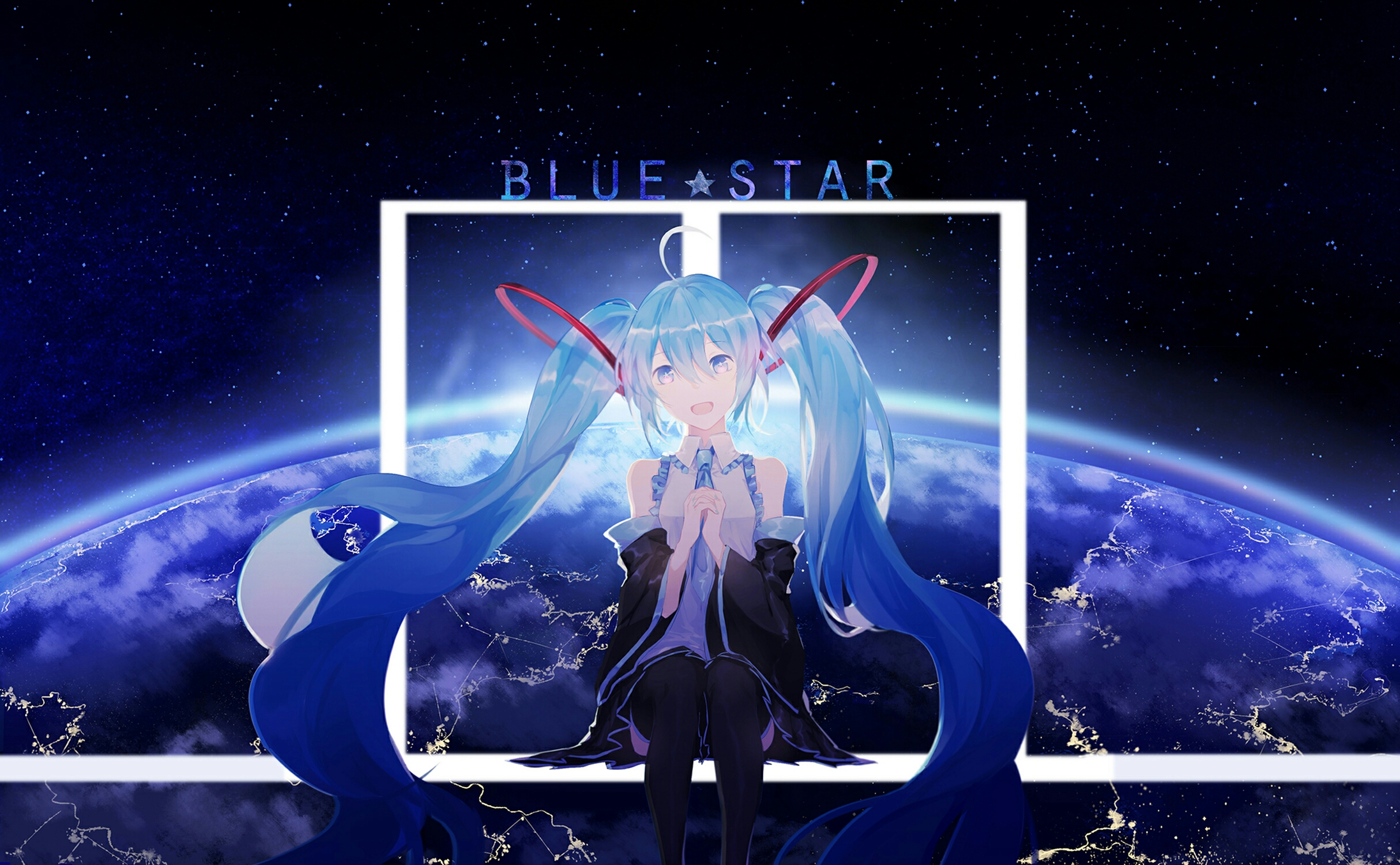 blue star插画图片壁纸