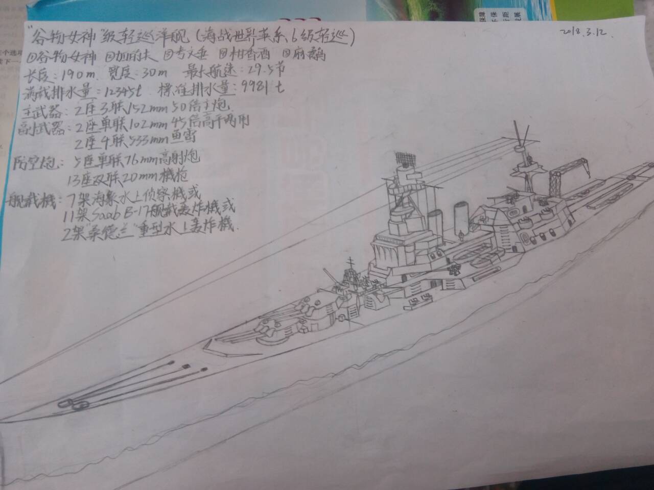 自己设计了个舰娘！感谢朋友给我的战舰原稿插画图片壁纸
