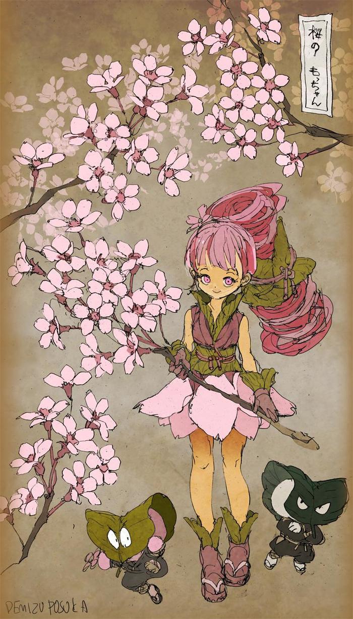 樱花饼插画图片壁纸