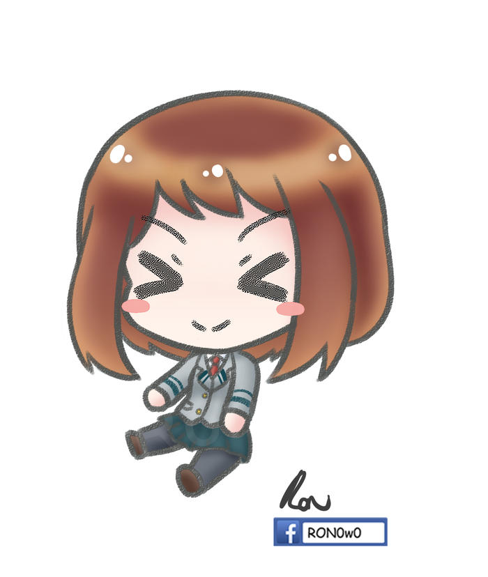 uraraka (>w<) Sit Ver插画图片壁纸