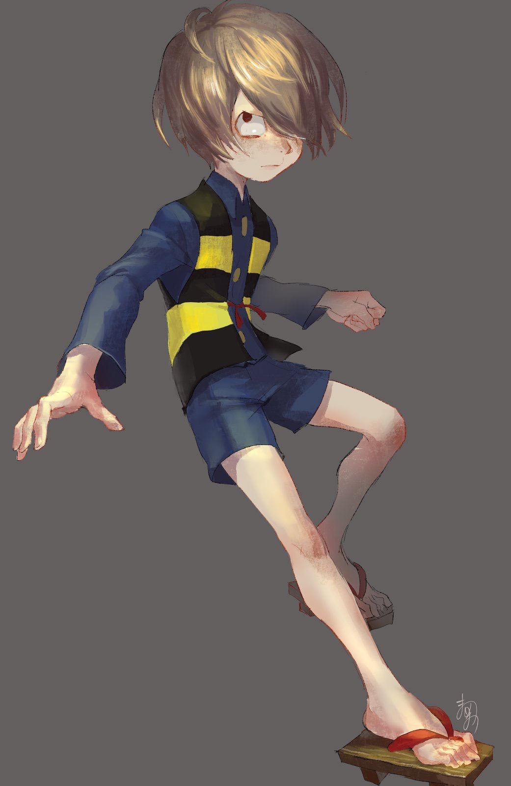 鬼太郎遮住一只眼睛鬼太郎