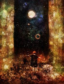 月光之窗插画图片壁纸