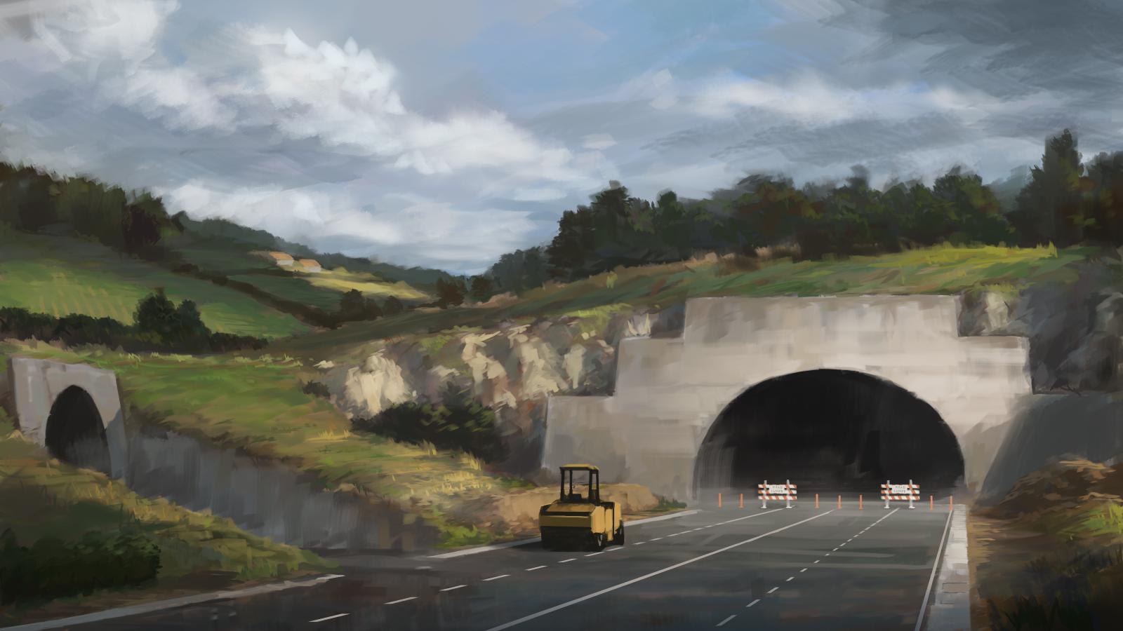 高速道路插画图片壁纸