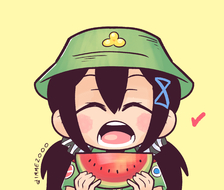 Dacha and watermelon