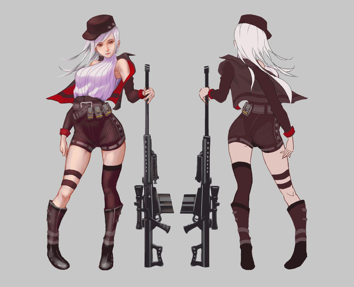 M82A1 & Girl插画图片壁纸
