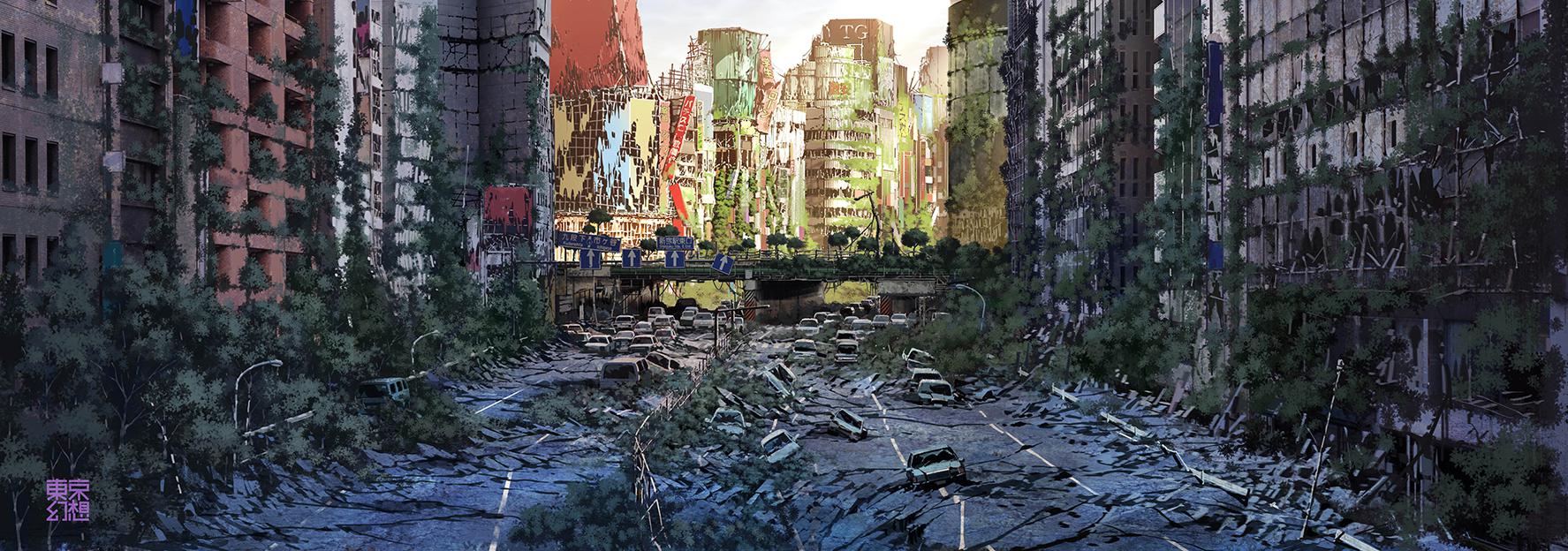 二次元废墟背景图片