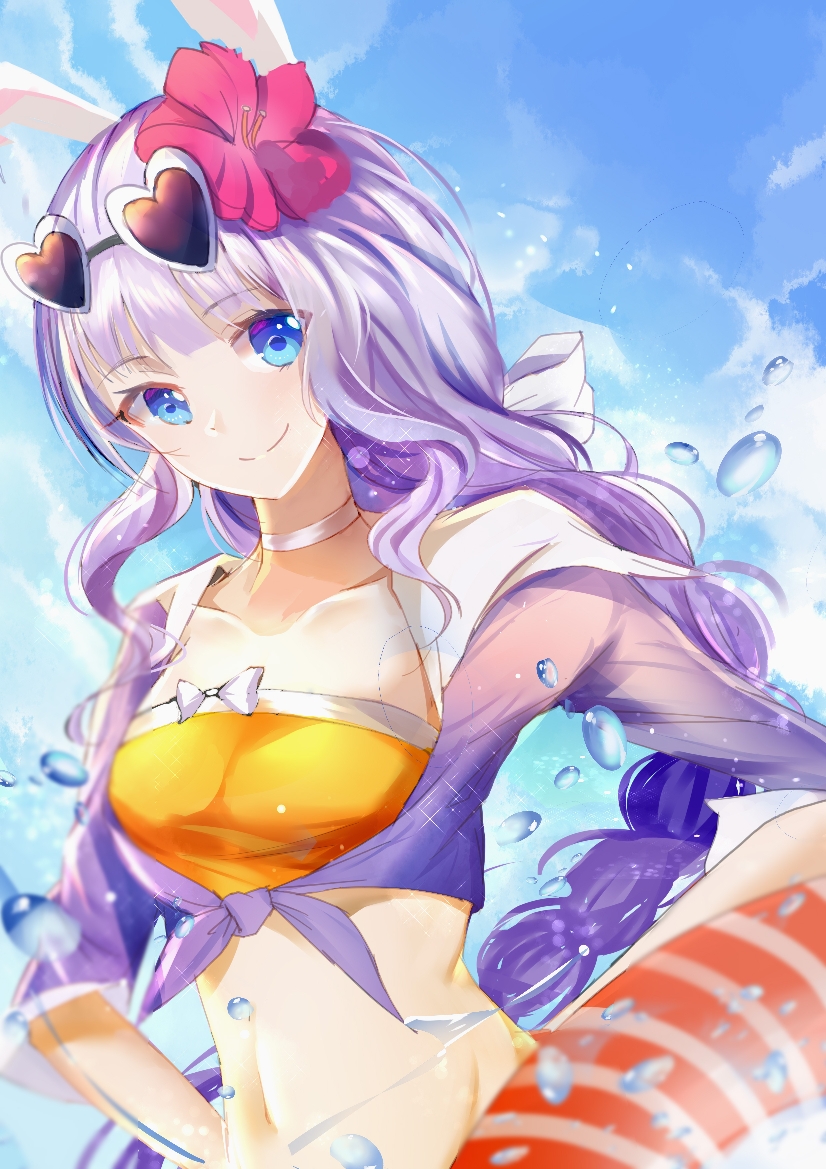 夏日泳装公孙离插画图片壁纸