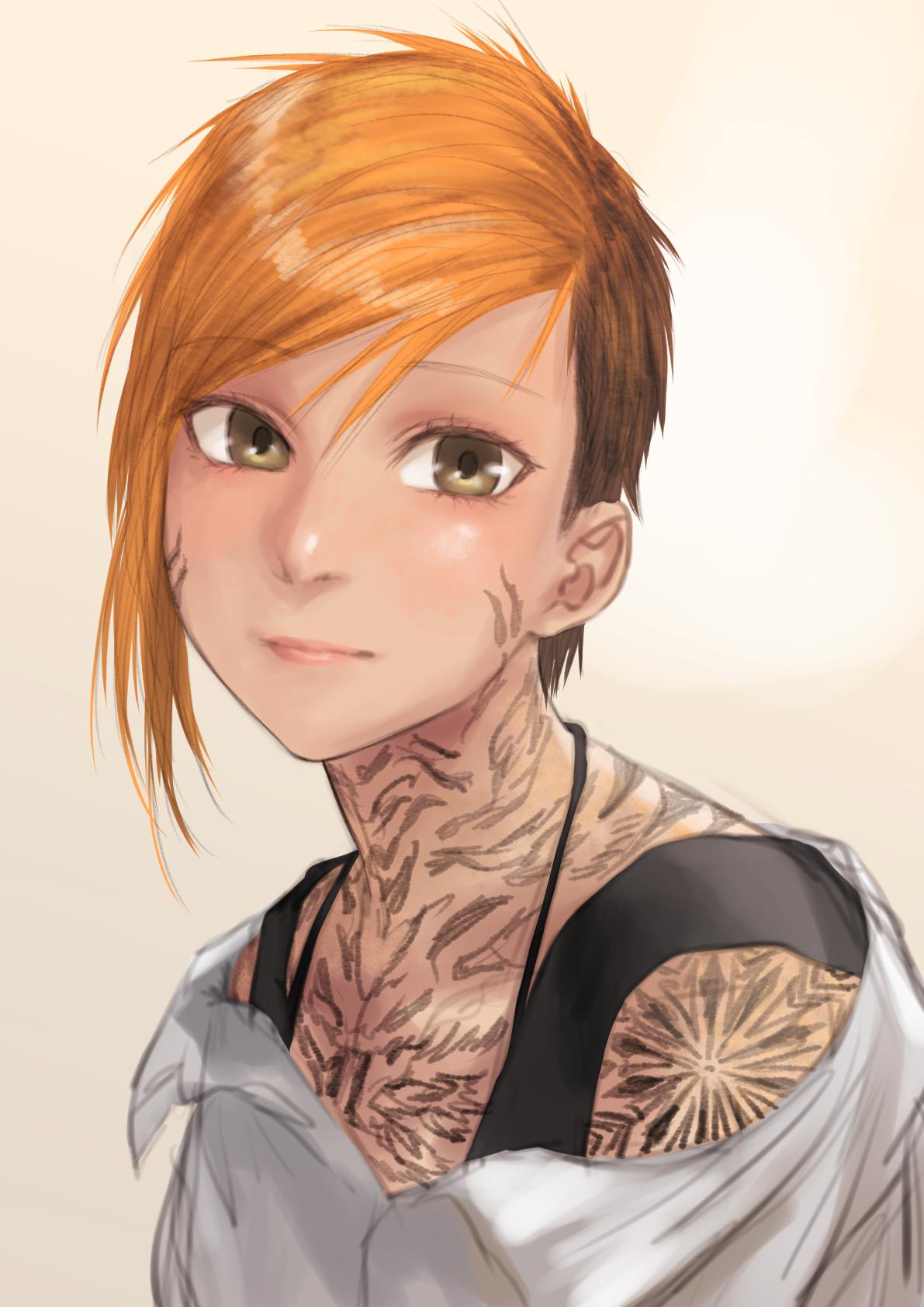 纹身女是谁?插画图片壁纸