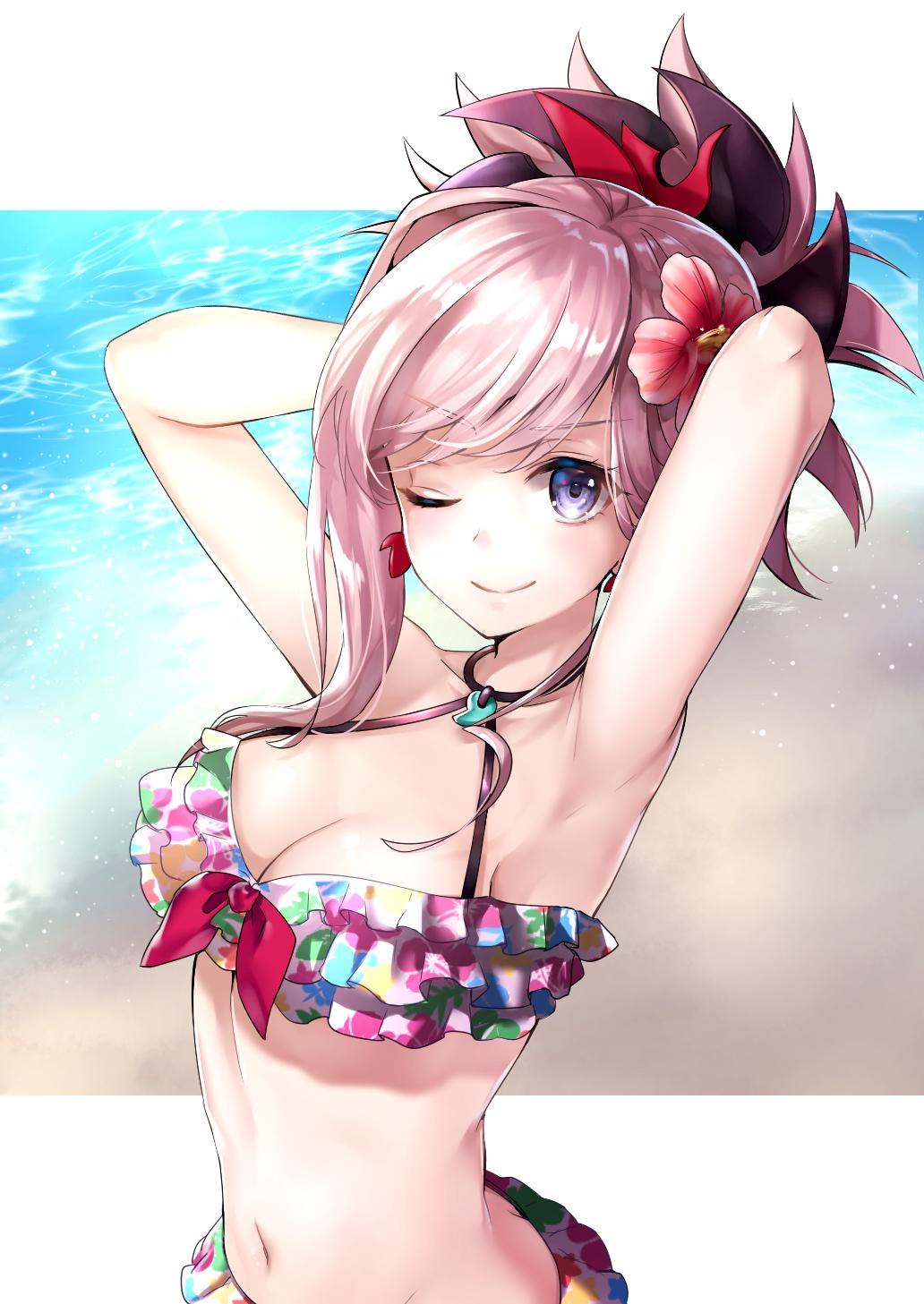 游泳衣武藏插画图片壁纸