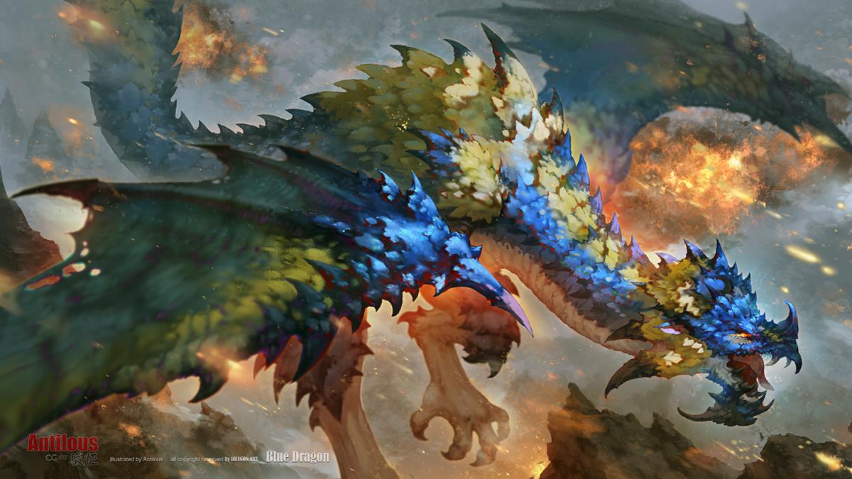 Blue Dragon插画图片壁纸