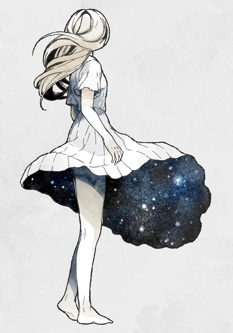 裙子里面是宇宙插画图片壁纸