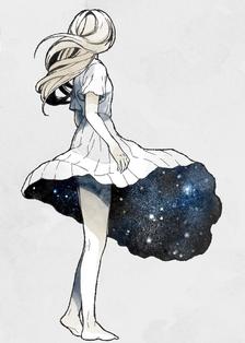 裙子里面是宇宙插画图片壁纸