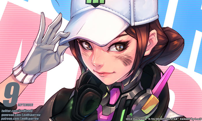 ★D.VA SHOOTING STAR★ GUMROAD !插画图片壁纸