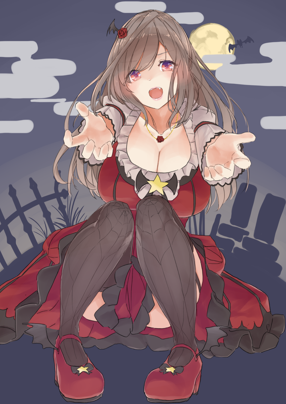 吸血鬼恋钟插画图片壁纸