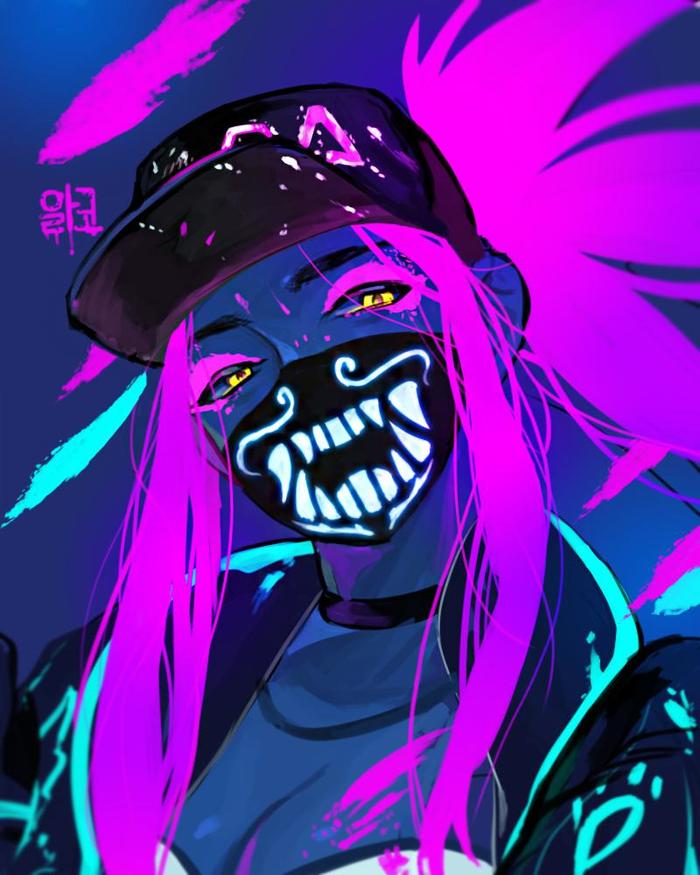 LOL KDA Akali Akari插画图片壁纸