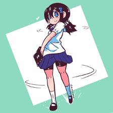 Dacha in Th school girl uniform插画图片壁纸