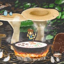 蘑菇森林炖菜会插画图片壁纸
