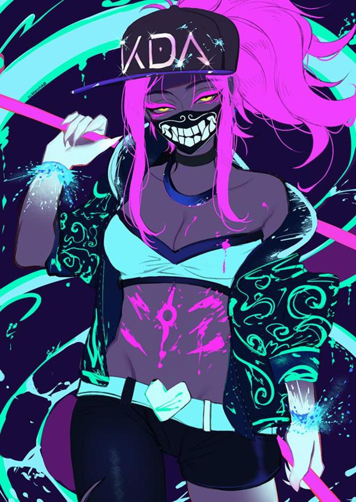 K/DA Akali插画图片壁纸