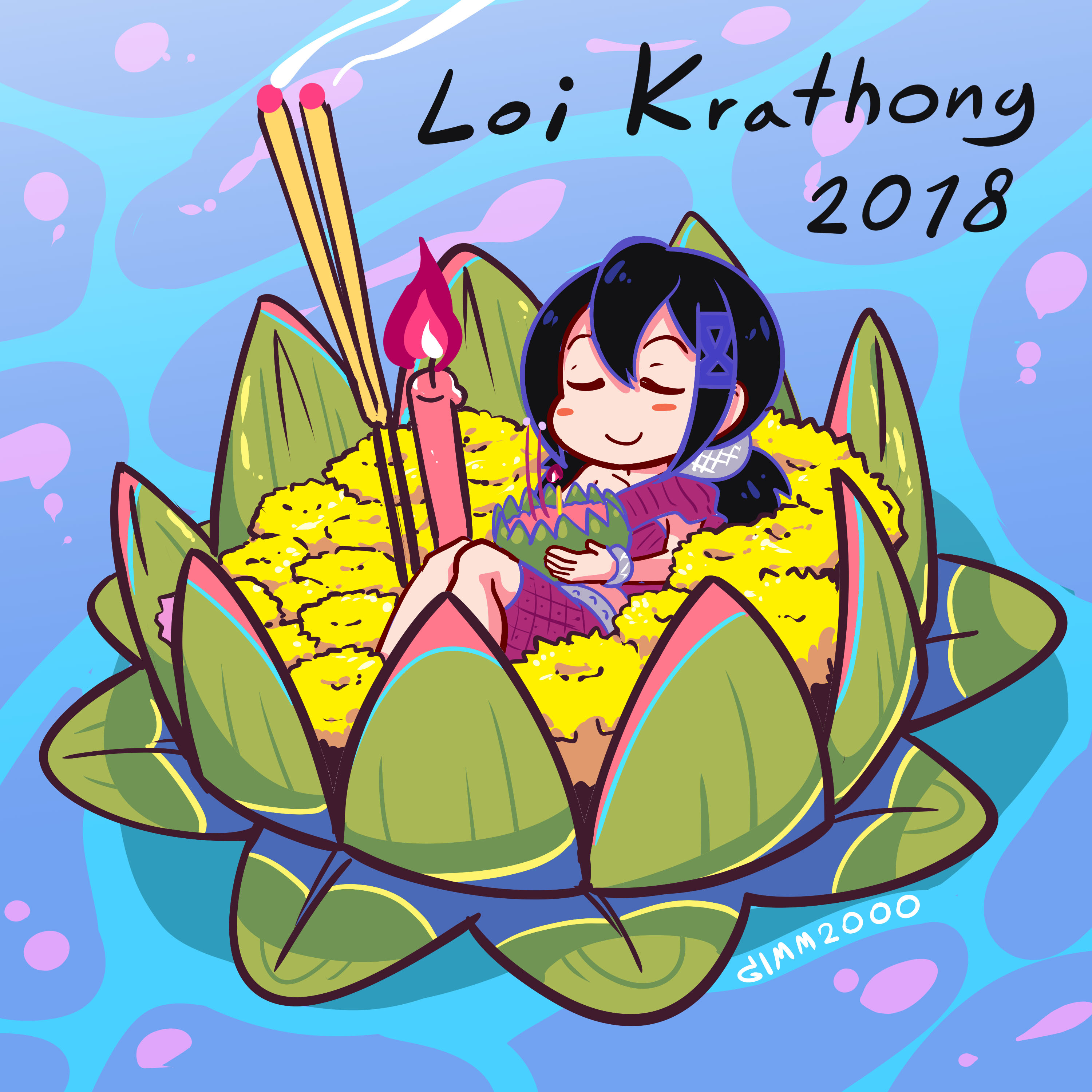 Loi Krathong 2018插画图片壁纸