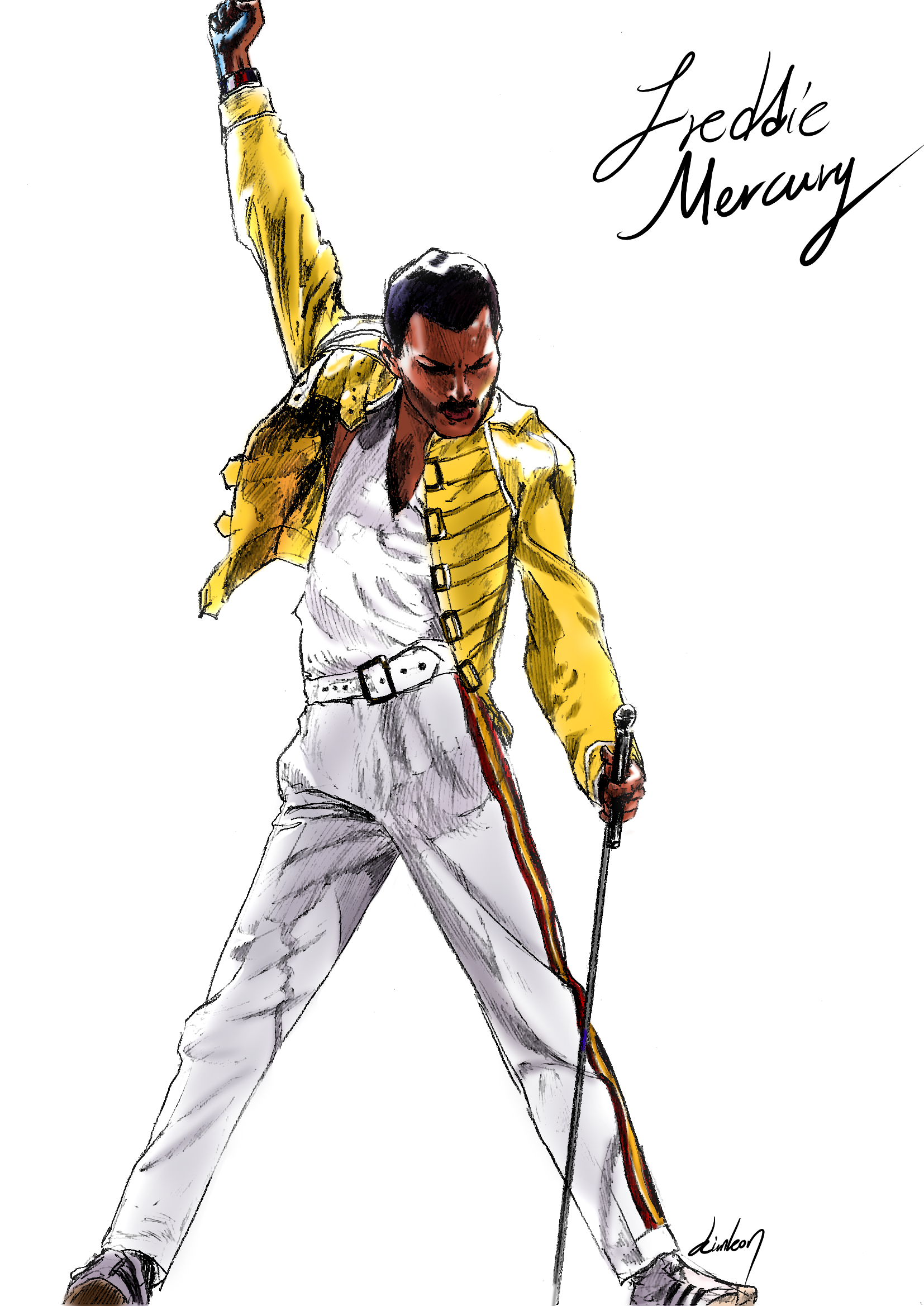 Freddie Mercury插画图片壁纸