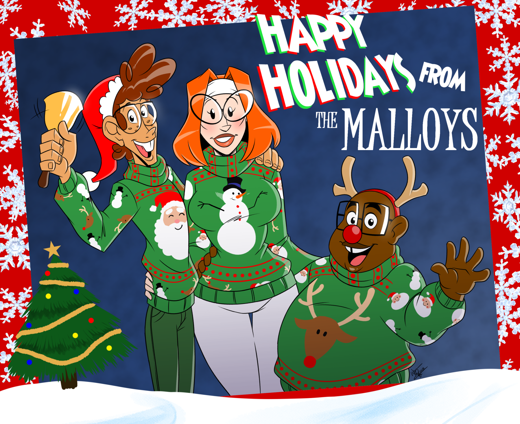 Malloy Christmas Card插画图片壁纸