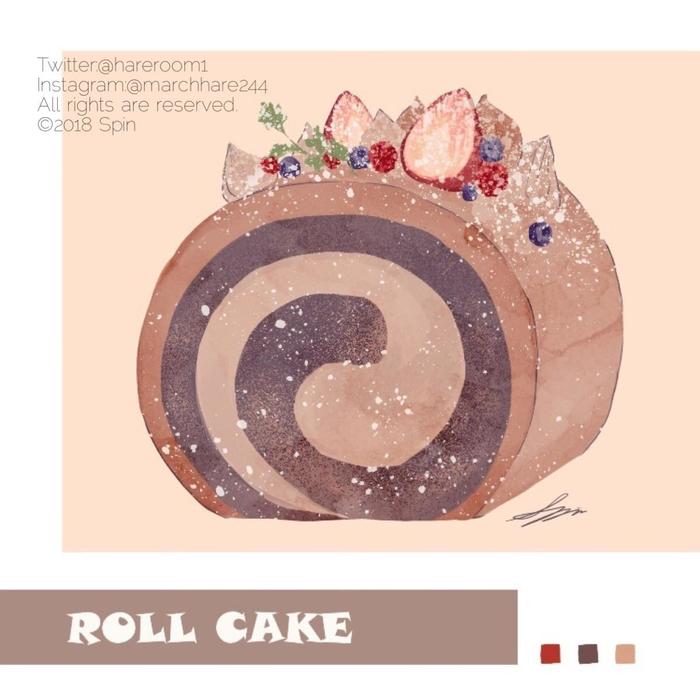 魅惑のロールケーキ插画图片壁纸