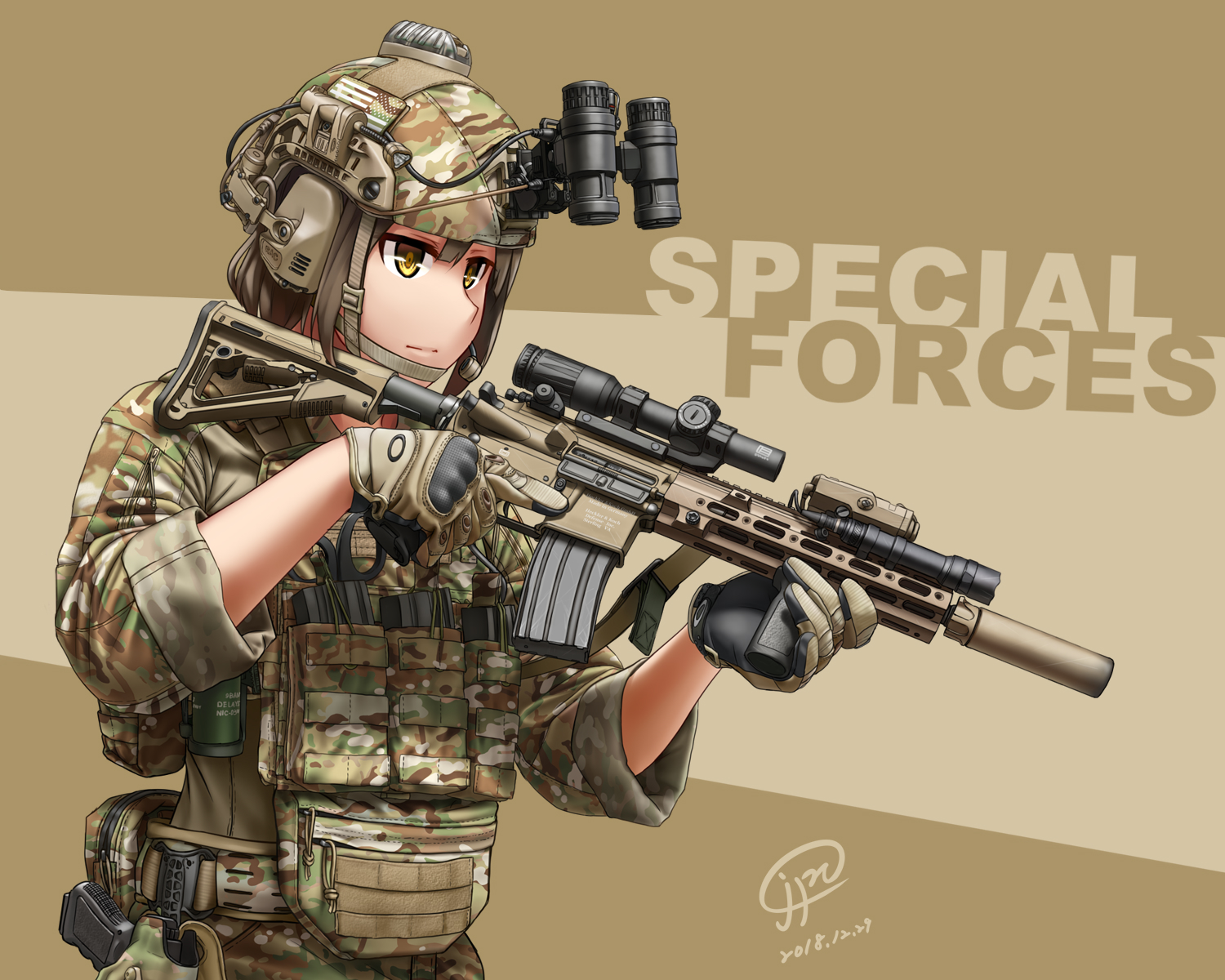 HK416SMR插画图片壁纸