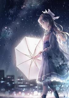 能看见星星的雨天插画图片壁纸