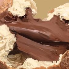 巧克力奶油炸饼插画图片壁纸