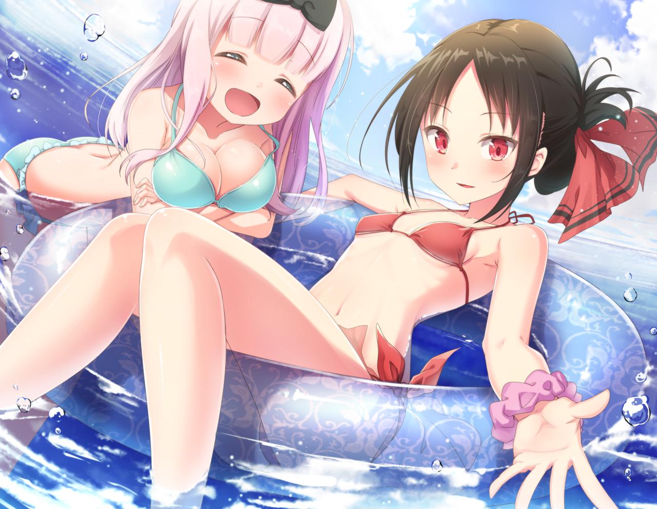 四宫辉夜和藤原千花插画图片壁纸